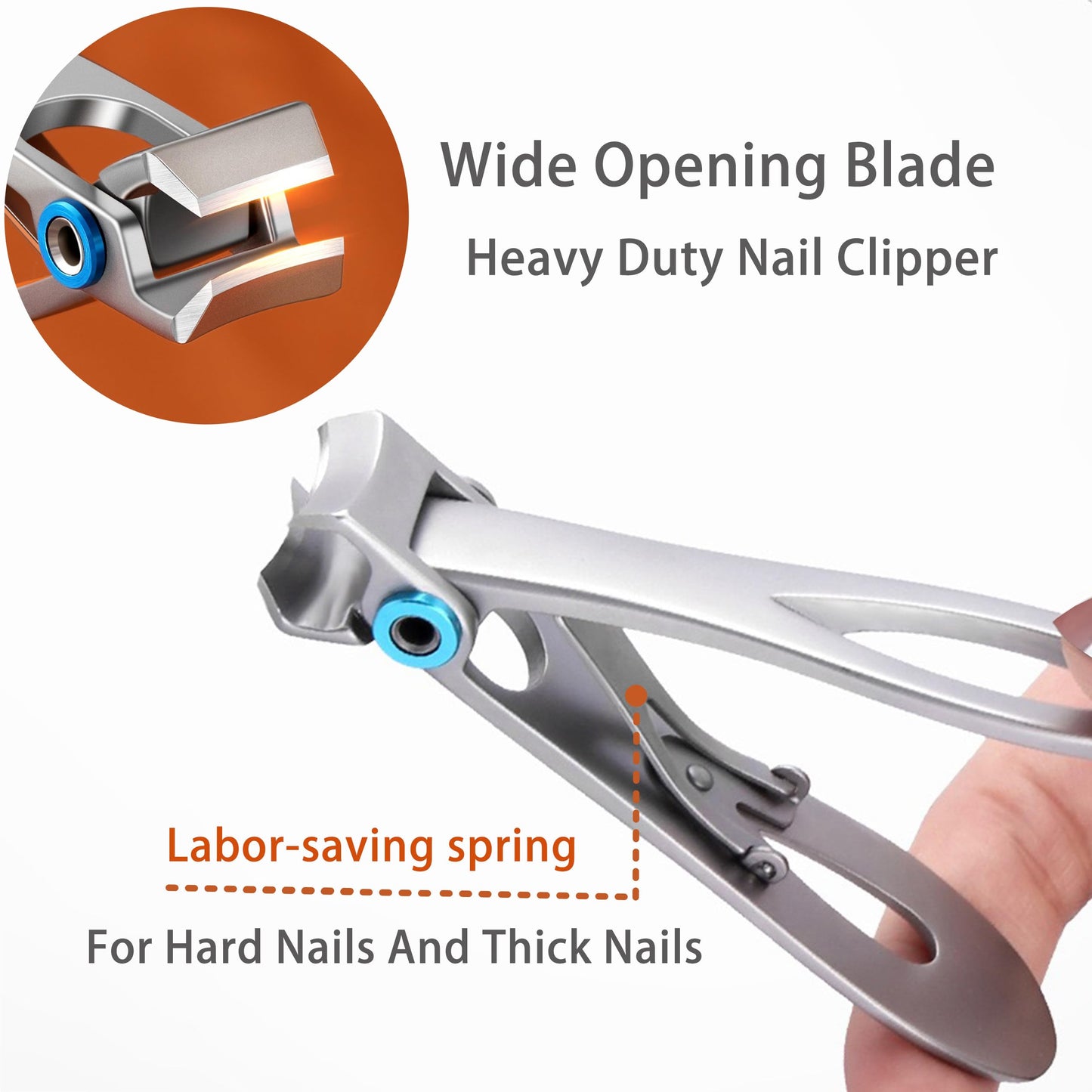 Toenail Clippers for Seniors Thick Toenails Angled Head Large Toe Nail Clippers Heavy Duty Ingrown Toenail Clippers with Wide Ja