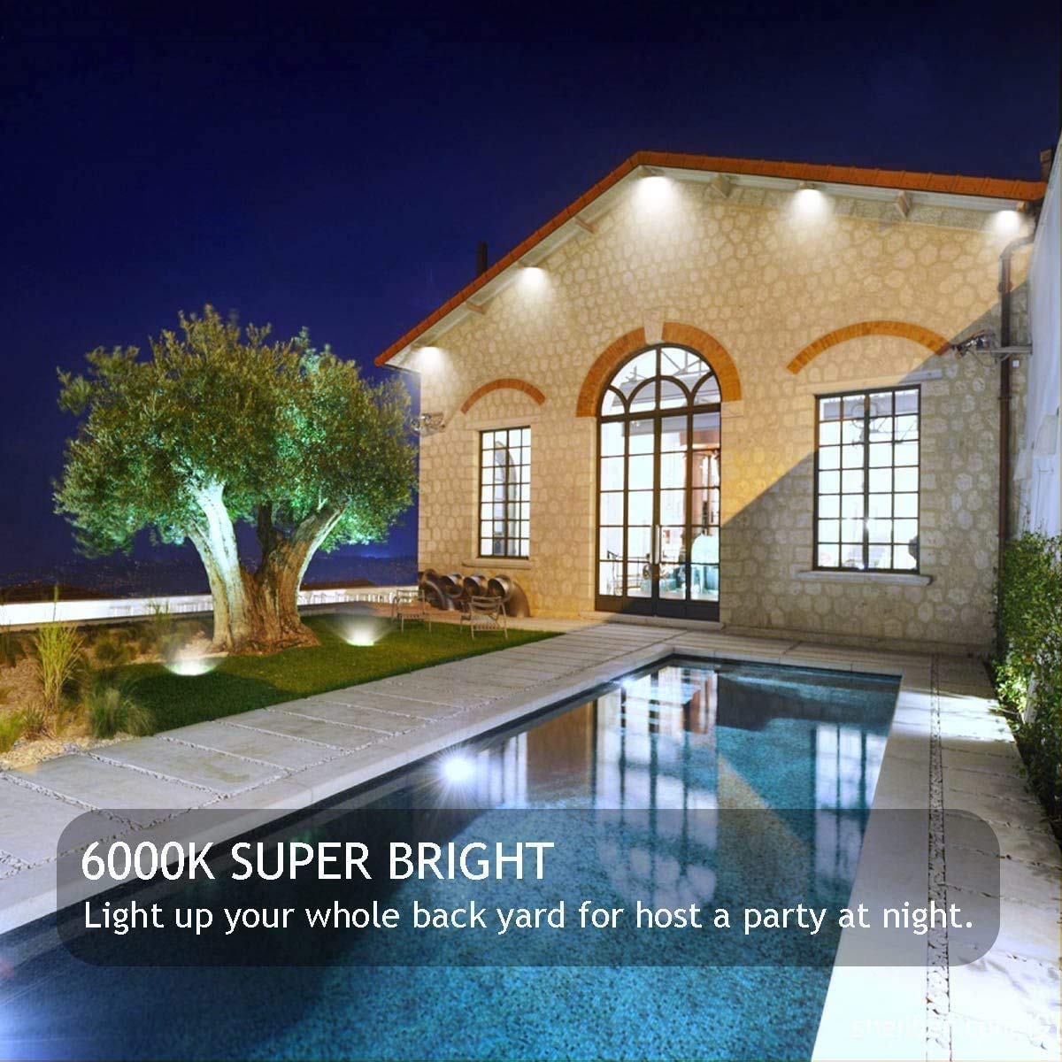 GLW 12V LED Flood Light, 10W Mini IP65 Waterproof, 900LM Daylight White, 2 Pack