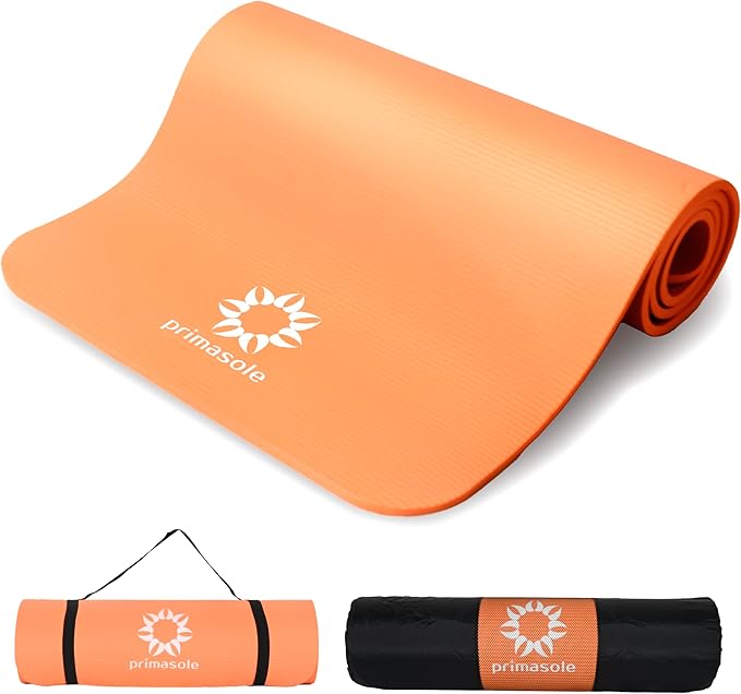 Primasole Thick Yoga Mat, 1/2-Inch Extra Thick NBR Mat with Enhanced Stability - Textured Design, Lightweight Mat with Car...