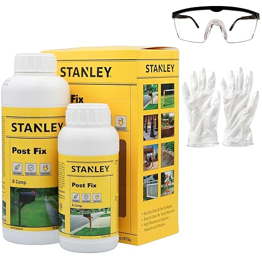 Stanley F996 Fence Post Mix | Concrete Alternative Expanding Foam | Easy to Use, Fast Installation 1x (Component A,B) 12.7...