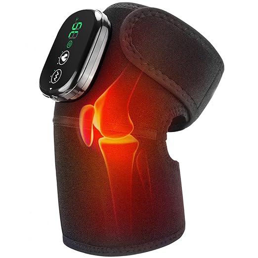 MOAJAZA Knee Massager with Heat and Vibration, Heating Pad for Knee Shoulder Elbow, Heated Knee Brace for Arthritis with M...