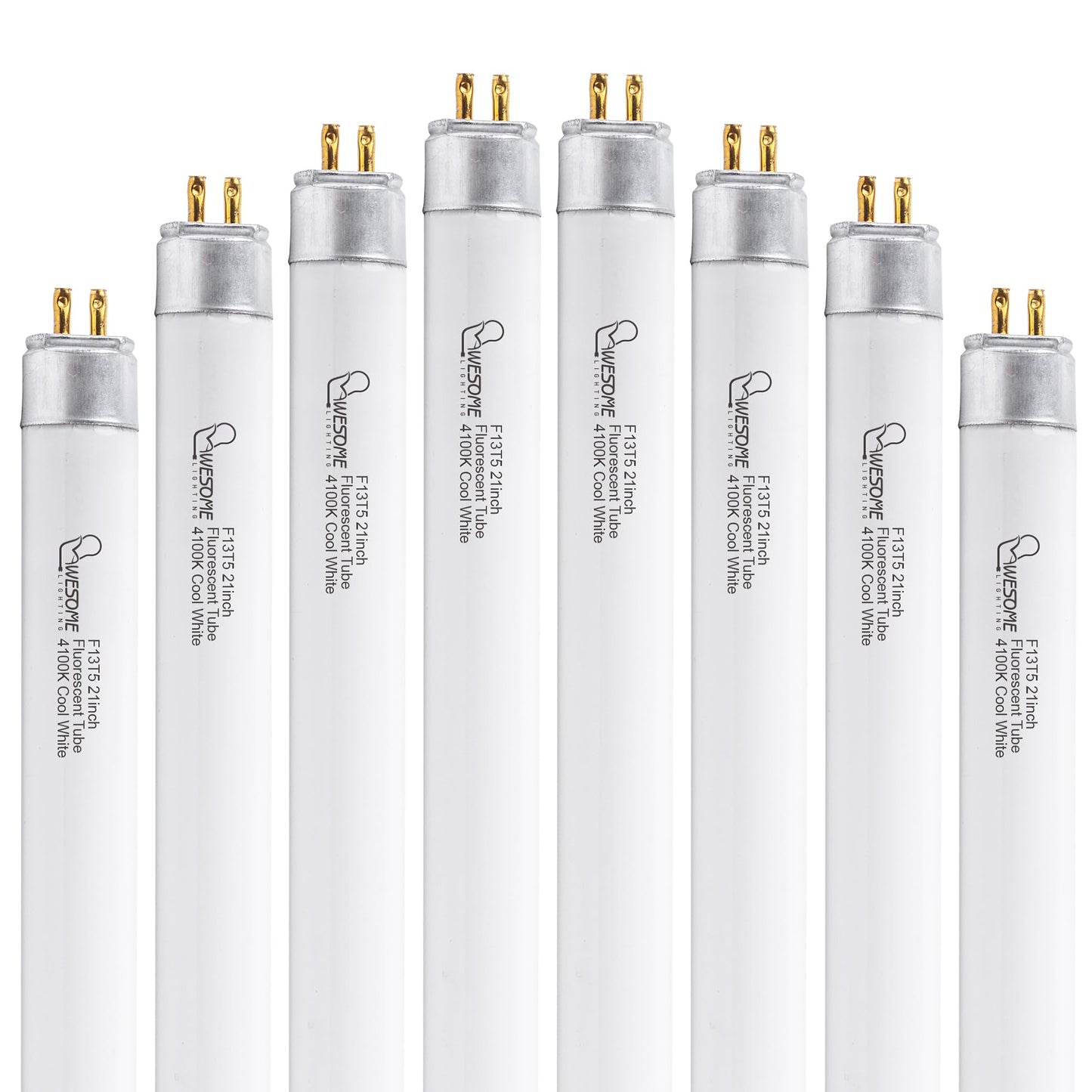 Wesome Lighting 8 Pack 21 Inch F13T5/Cw Fluorescent Light Bulb  4100K Cool White  T5 13 Watts Fluorescent Replacement Bulb For Counter And Cabinet Fixture  G5 Base
