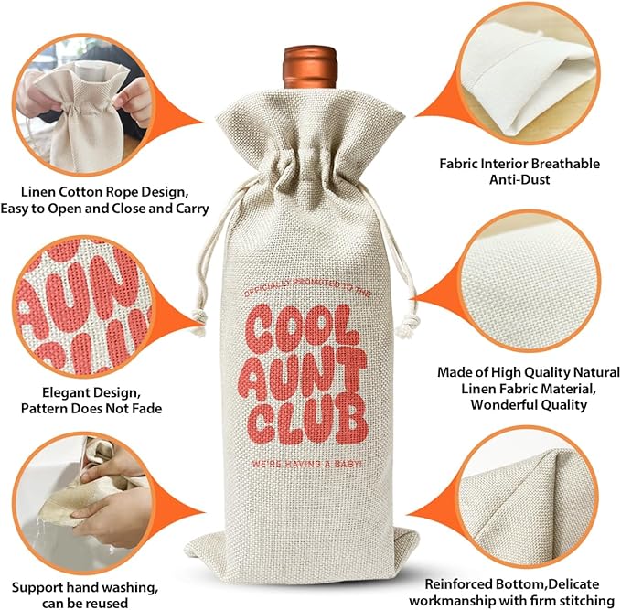 Promoted to New Aunt Gift Wine Bag 2024, Baby Announcement Gift for New Auntie 2024, Religious Pregnancy Announcement, Baby Shower or Party Favor, Pregnancy Reveal or Keepsake