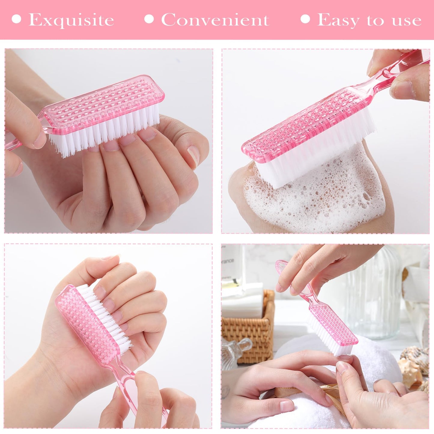 Patelai 30 Pcs Nail Scrubber Brushes Bulk Handle Grip Manicure Brushes for Cleaning Fingernails Pedicure Cleaning Brush for Toes