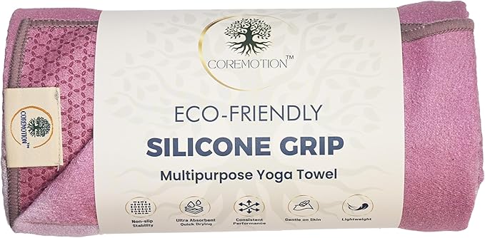 Non Slip Hot Yoga Towel for Yoga | Machine Washable Yoga Towel with Silicone Grip, Quick Drying & Super Absorbent | Multi-...