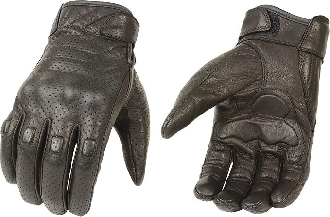 Milwaukee Leather Men's Premium Leather Perforated Cruiser Gloves MG7500 (3X-Large)