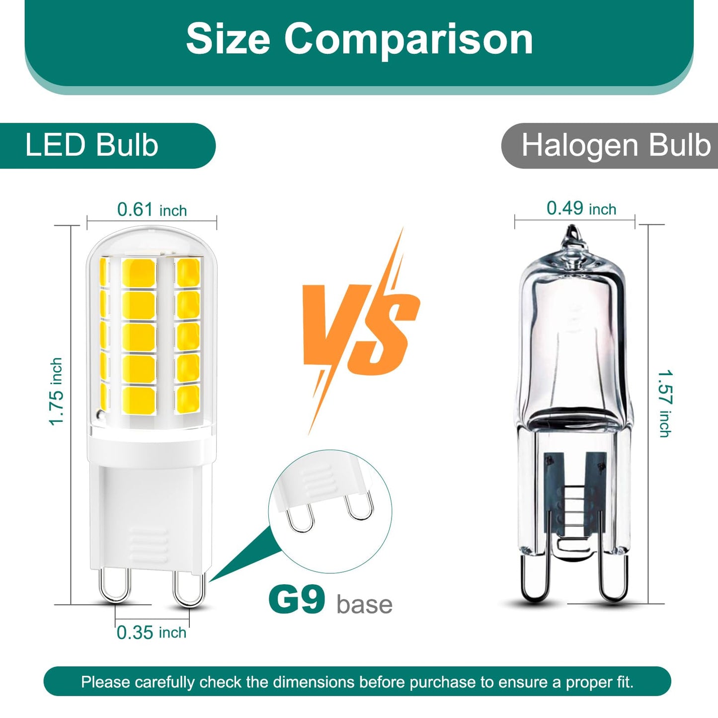 Dicuno G9 Led Bulb 40W Equivalent, Natural White 4000K, 4W, Bi-Pin G9 Base, Non-Dimmable, Pack Of 10