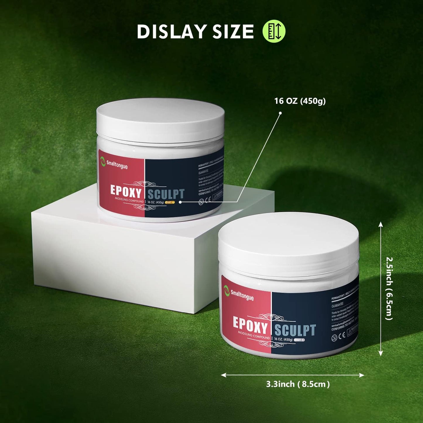 Smalltongue AB Epoxy Sculpt Clay, 2 Part Modeling Compound (A & B) 2 Pound, Epoxy Sculpture Modeling Paste Clay, for Modeling, Repair, Fill Up Retrofit and Sculpture, Natural Colors