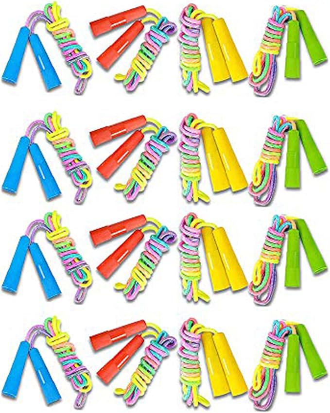 Forsun 16 Pack 7.5ft Rainbow Jump Rope Set| Vibrant Jumping Ropes| Durable Nylon Skipping Ropes |Great Birthday Party Favo...