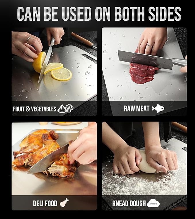 Titanium Cutting Board - 2025 New titanium cutting boards for kitchen,Double-Sided Food Grade Cutting Board,Chopping Board Cutting Mat for Meat Fruit & Vegetable-1 pc.X-Large (18.11x11.81in)