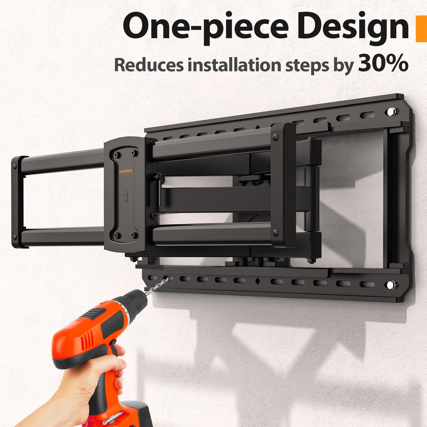 IWORKBOARD Full Motion 75 85 86 90'' TV Wall Mount Bracket, Loads 150 lbs Heavy Duty TV Mount, Swivel Tilt Extension Level, Complete Metal Bars & Wall Plate, up to 600x400mm VESA & 24'' Wood Studs