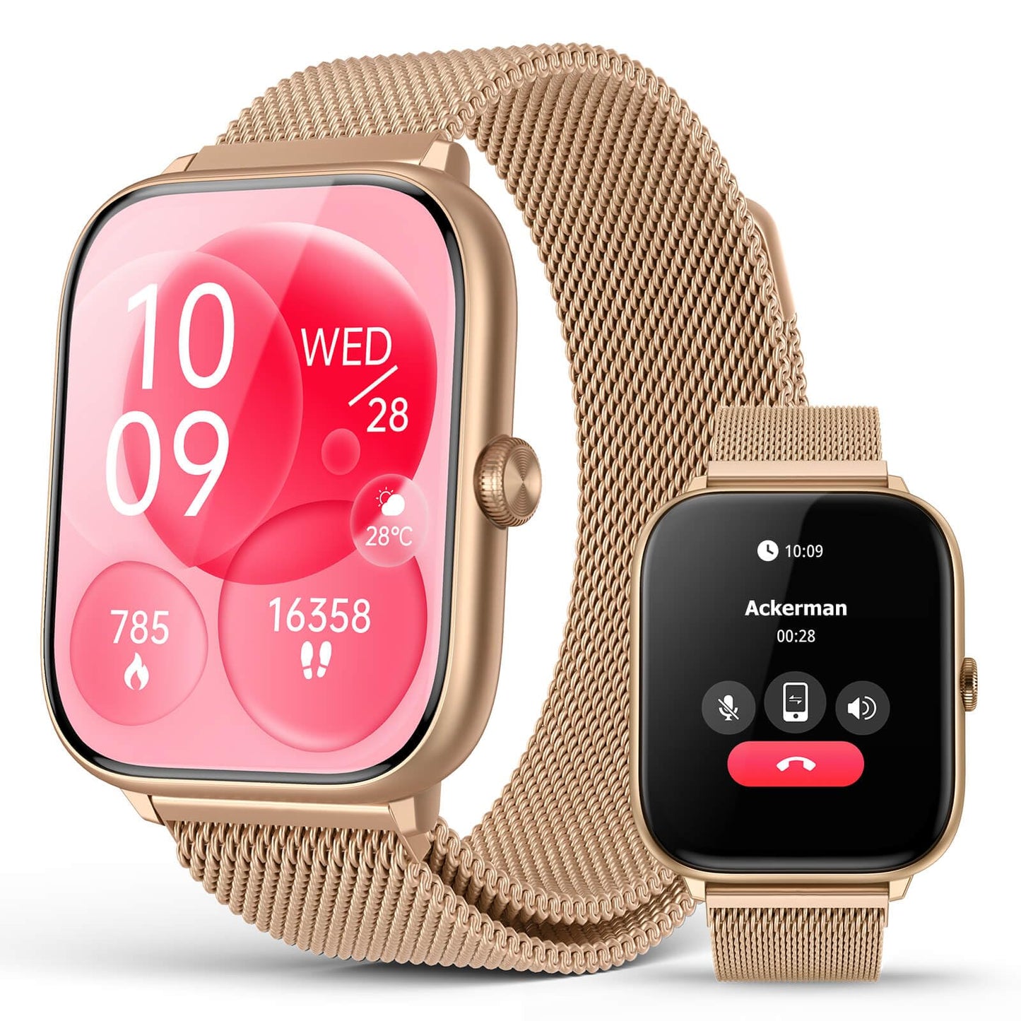 2025 Smart Watches for Women with Blood Pressure Monitor, 2.06" AMOLED Display, IP68 Waterproof Fitness Tracker, 118 Sports Modes, Heart Rate/SpO2/Sleep Monitor, Compatible with Android iPhone