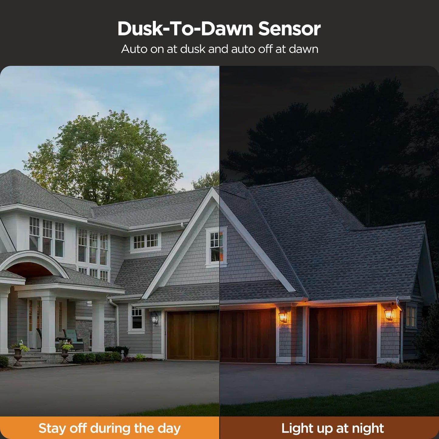Vicstone Dusk to Dawn LED Flame Light Bulbs, 4 Modes E26, 2 Pack, Flickering Effect, Plastic, Outdoor/Indoor Decorations