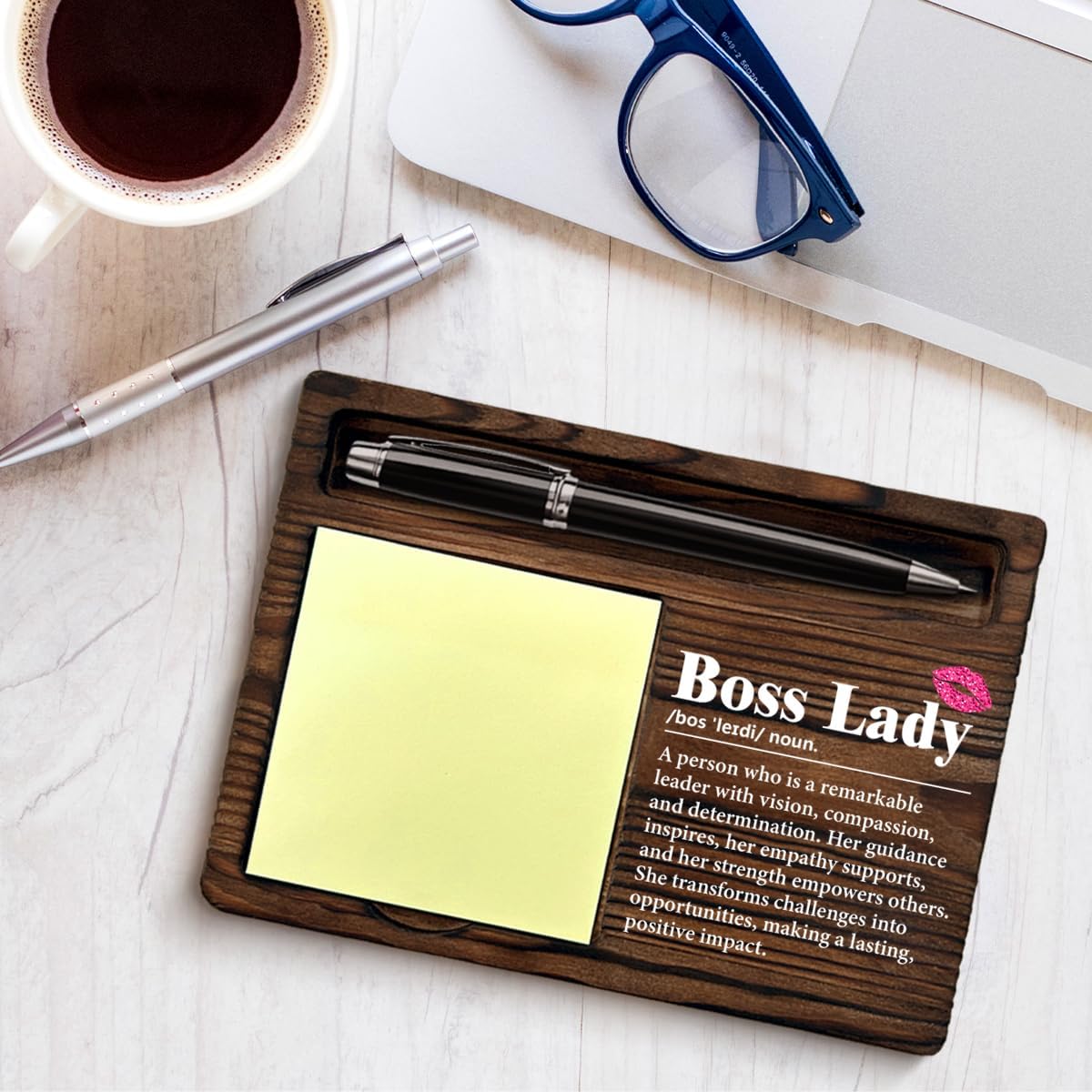 Gifts for Boss Lady Female Boss's Day Retirement Farewell Birthday, Boss Lady Definition Sticky Note Holder Office Cubicle Decor
