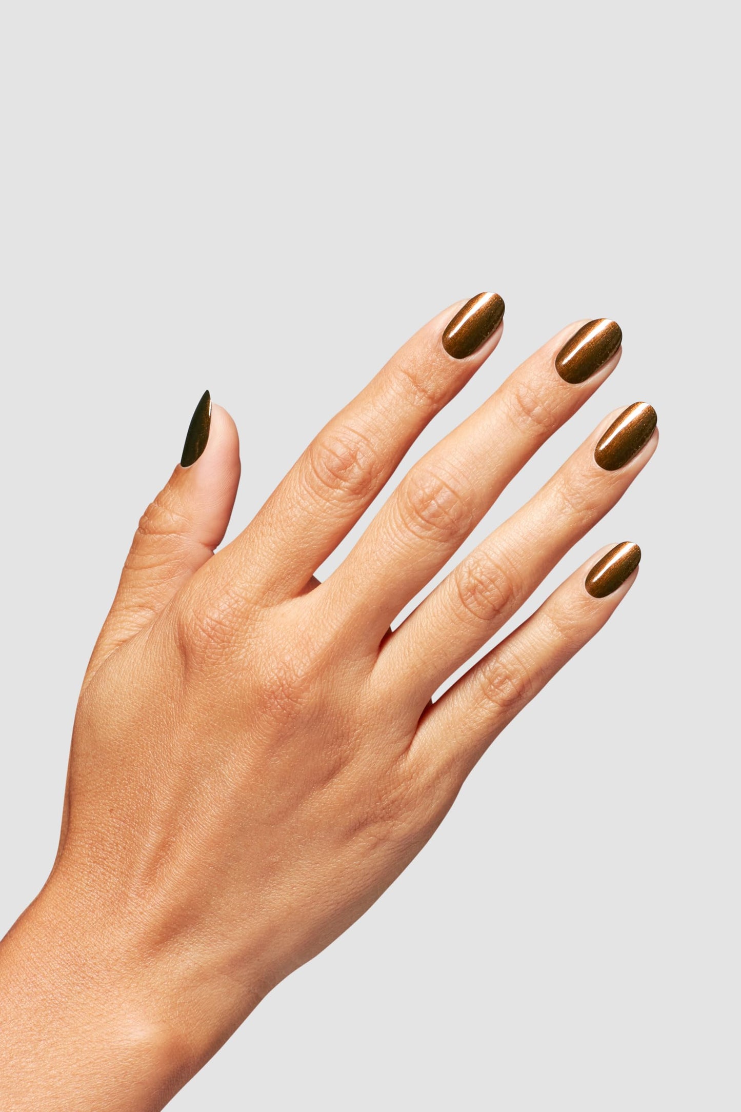 OPI Nail Lacquer Band Tease | Semi-Sheer Dark Gold Brown Metallic Chip Resistant Nail Polish | What's Your Mani-tude | Fall 2025