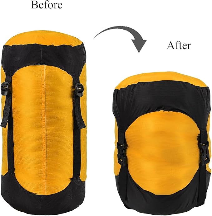 Compression Stuff Sack, 5L/8L/18L/25L/35L Lightweight Sleeping Bags Storage Compression Sack, More 40% Storage for Camping, Hiking, Backpacking Trip