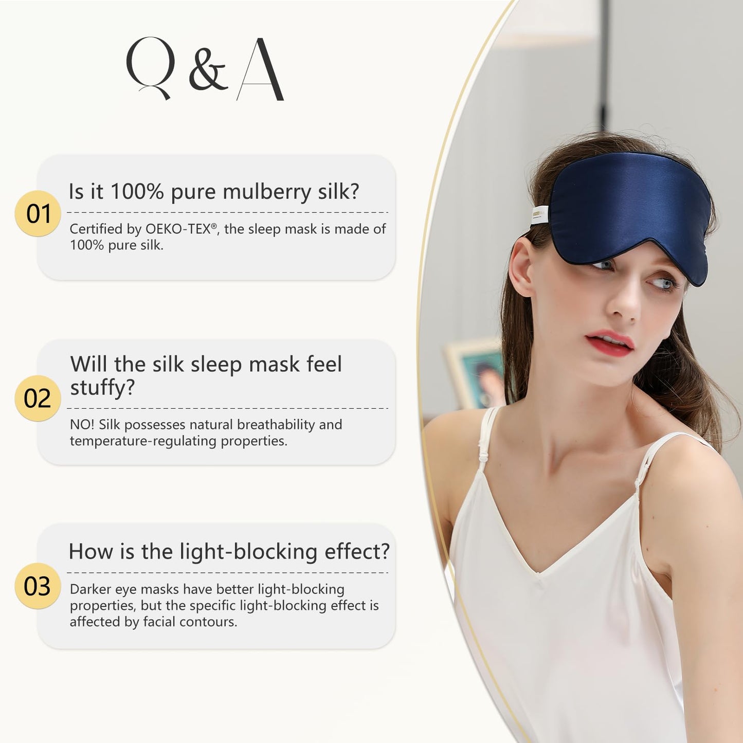 ZIMASILK 2 Pack 100% Natural Silk Sleep Mask, Adjustable Super-Smooth Soft Eye Mask for Sleep, Multiple Color Options (2 Pack,Black)