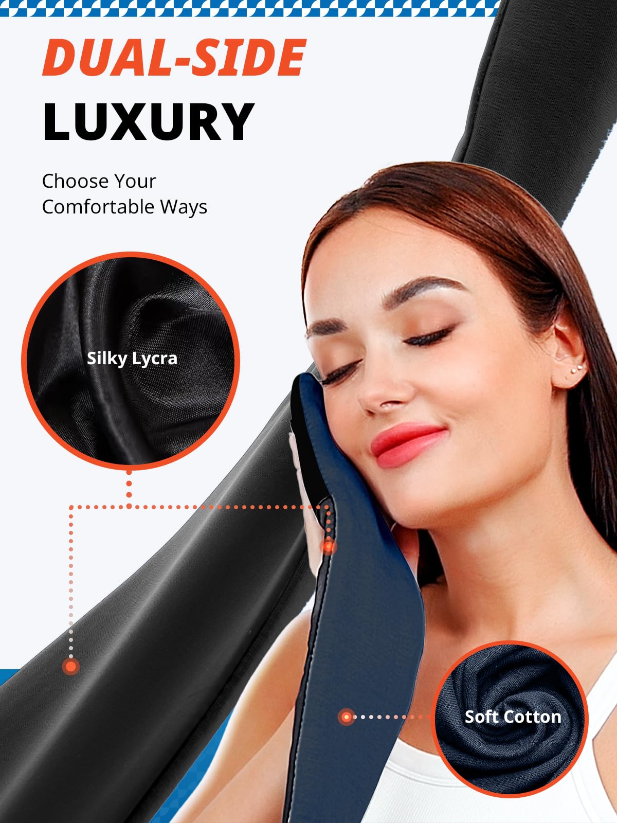 SARISUN Sleep Mask, Eye Mask for Sleeping, Upgrade Double Side Blackout Eye Cover for Women Men, Light Blocking Wider Adjustable Band for Side Sleeper, Travel, Nap, Ultra-Soft, Yoga, Relief Eye, Black