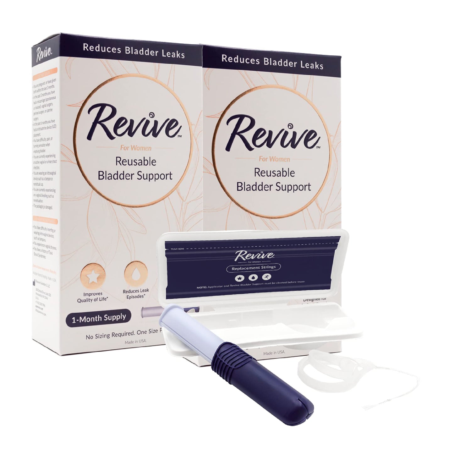Revive Bladder Support Pessary for Women | Reusable Vaginal Device for Stress Incontinence & Leak Control | Comfortable Alternative to Pads & Liners | Womens Health Support | 2 Pack, Two Month Supply