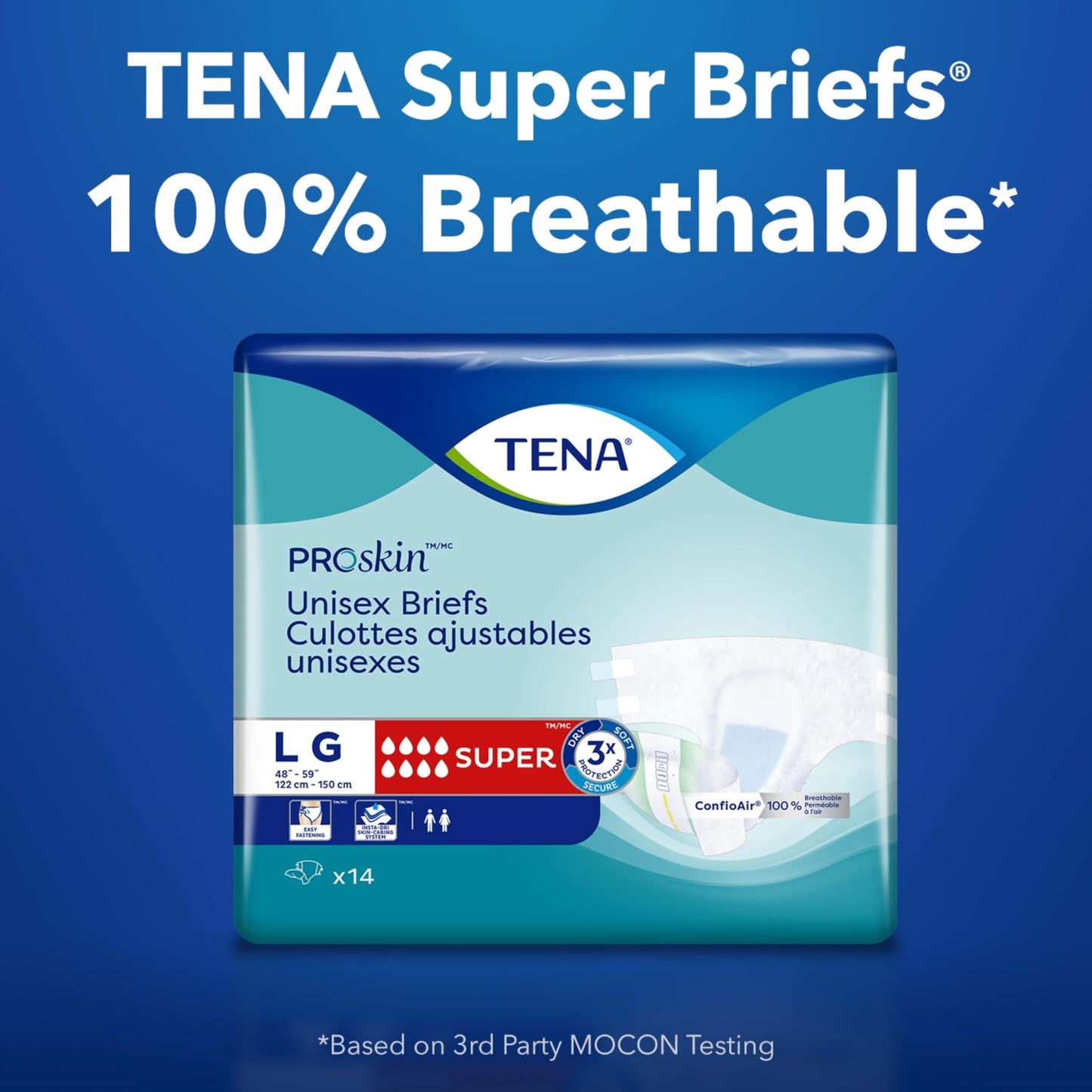 TENA ProSkin Unisex Adult Diapers with Tabs, Maximum Absorbency, Medium, 56 ct
