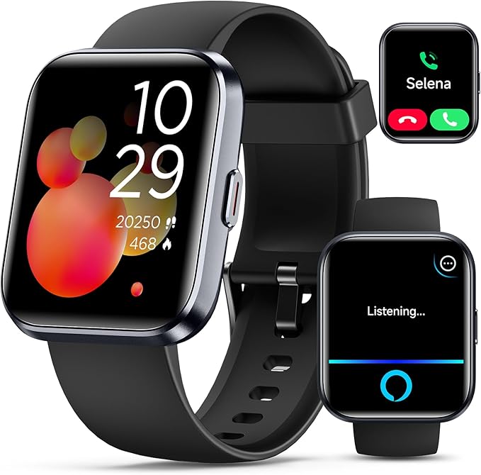 Smartwatch for Women/Men, Compatible with Android & iPhone, 1.8'' Fitness Tracker Watch with Alexa, Call & Notification Al...
