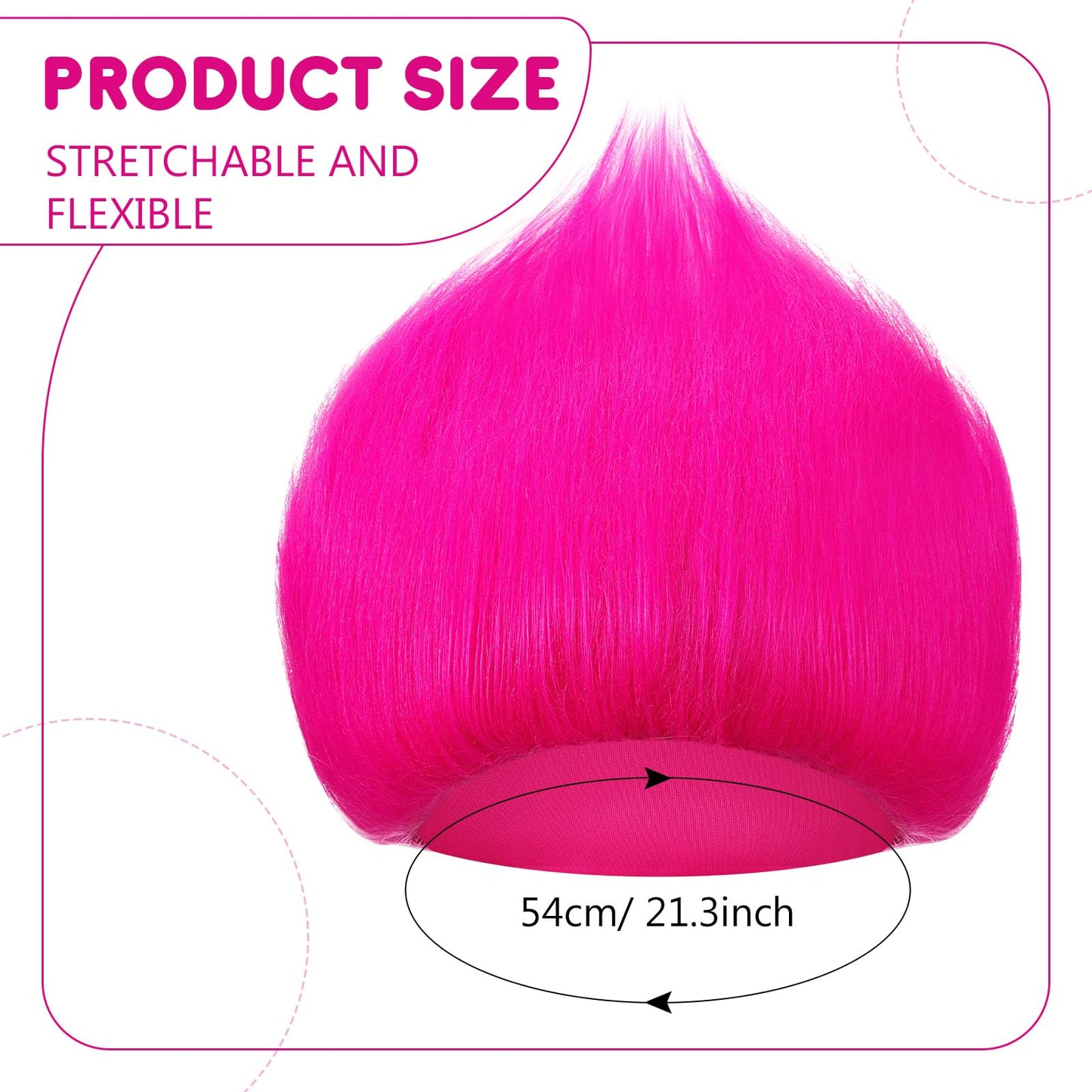 Geyoga 2 Pcs Unisex Funny Wig Hairy Costume Funky Hairband Crazy Wig Hair for Halloween Costume Party (Royal Blue,Rose Red)