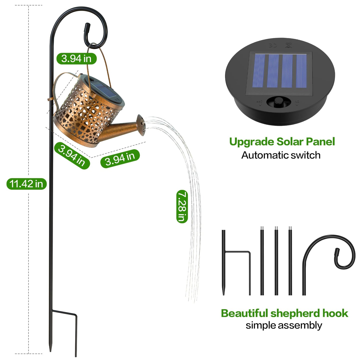 Solar Watering Can Lights Waterproof  Solar Lights Outdoor Decorative Garden Decor Metal Hanging Lights For Outside Patio Pathway Yard  Christmas Birthday Gardening Gifts