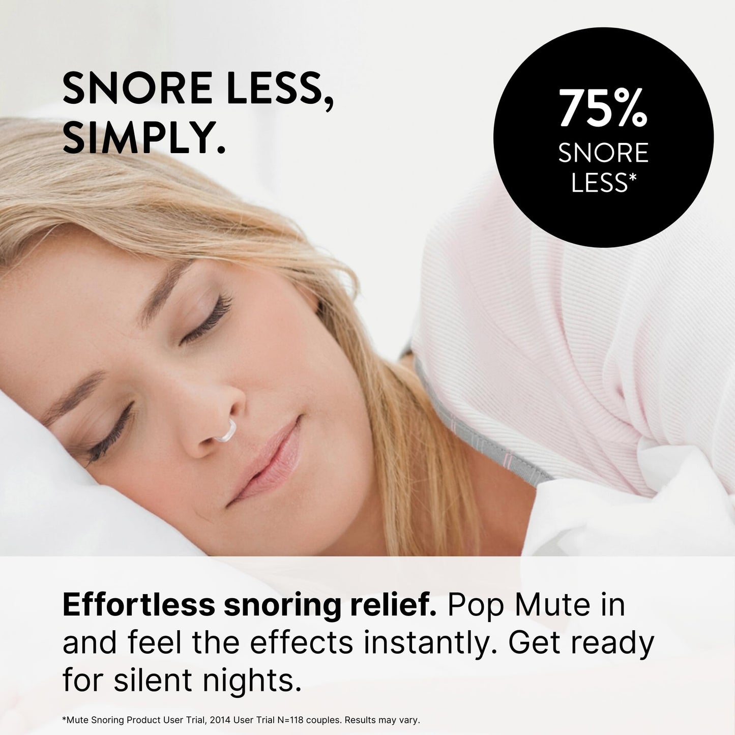 Mute by Rhinomed Nasal Dilator for Snore Reduction | Small 3pk | Increase Airflow | Anti Snoring Devices | Nasal Dilators for Sleeping | Internal Nasal Dilator | Snoring Solution | Transparent