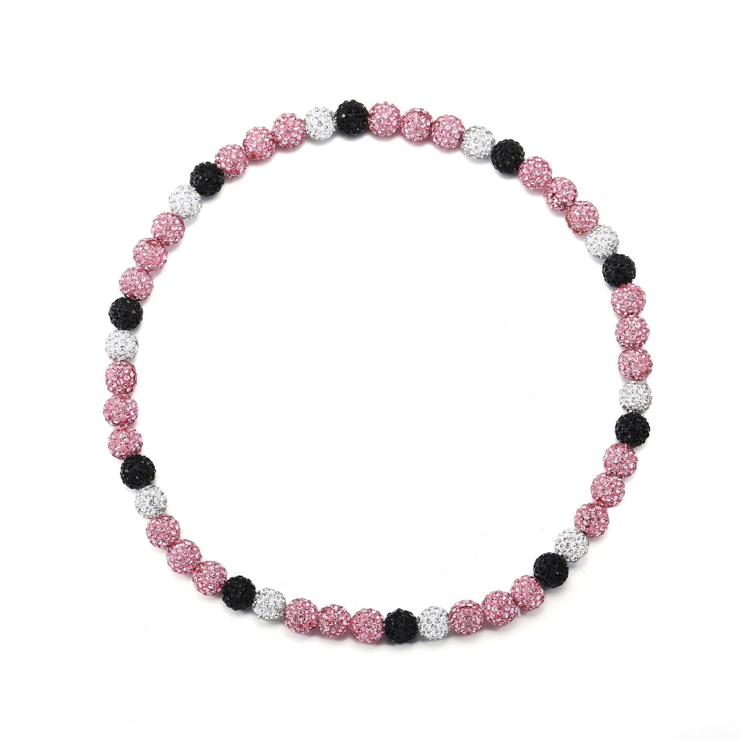 HSWYFCJY Baseball Beaded Chain Necklace for Men Women, Rhinestone Discoball Drip Accessories Black Pink Baseball Necklaces Gifts