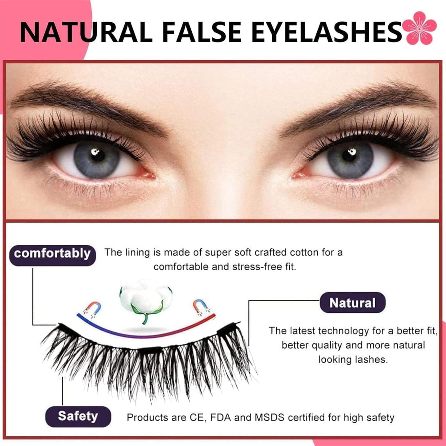 Giani Magnetic Lashes Kit, Flylash Magnetic Lashes with Applicator, Eyelashes Magnetic Lashes with Clamp, Magnetic Eyelashes Natural Look Easy, Quick, Safe (Fuller)
