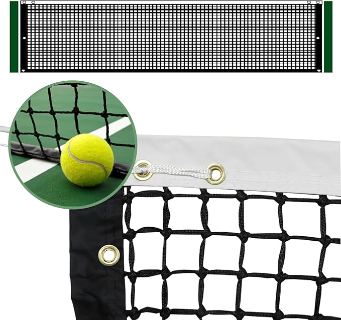 PROGOAL Professional Tennis Net 42FT Heavy Duty Nylon Net High Strength Non-Deforming Standard Replacement Tennis Net with...