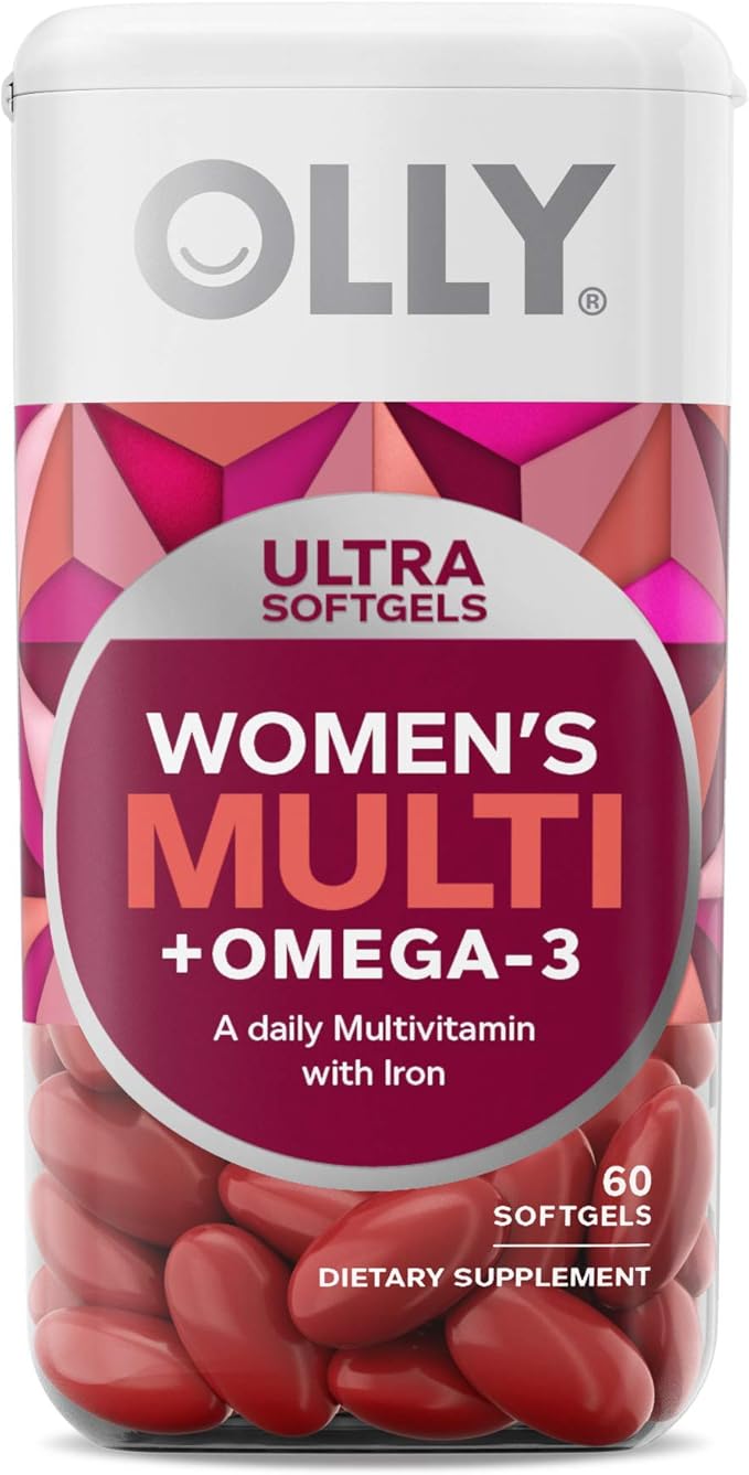 OLLY Ultra Women's Multi Softgels & Probiotic + Prebiotic Gummy, Digestive Support and Gut Health, 500 Million CFUs, Fiber, Adult Chewable Supplement for Men and Women, Peach, 30 Day Supply - 30 Count