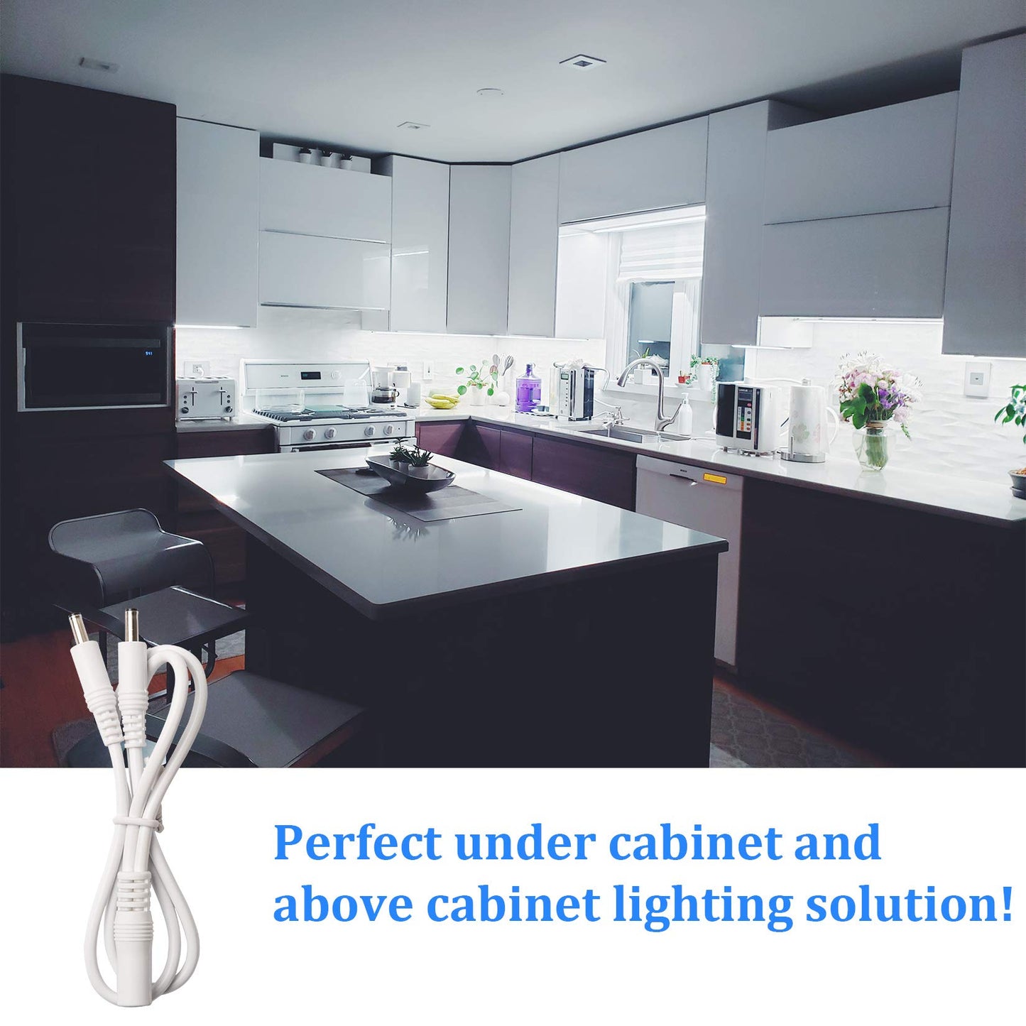 WOBANE LED Strip Lights 32.8ft Dimmable White Light Kit 600 LEDs for Living Room, Under Cabinet, Wardrobe, 6500K Daylight
