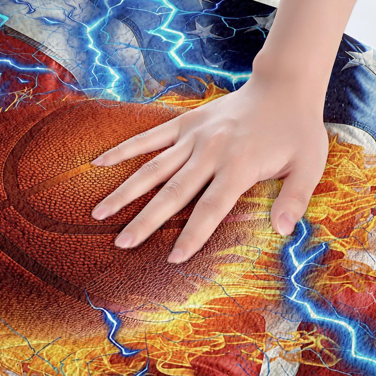 Feelyou 3D Basketball Soft Fleece Door Carpet Retro USA Flag Polyester Bath Rug for Kids Boys Girls Ball Games Sports Non Slip Bath Mat American Flag Bathroom Floor Indoor Doormat,20x32 Inch