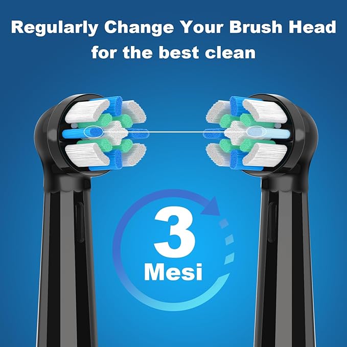 iO Replacement Heads Compatible with Oral B iO, for Oral B iO 2/3/4/5/6/7/8/9/10 Series Electric Toothbrushes, Medium Softness for Protect Teeth and Gums, 3 Black and 3 White