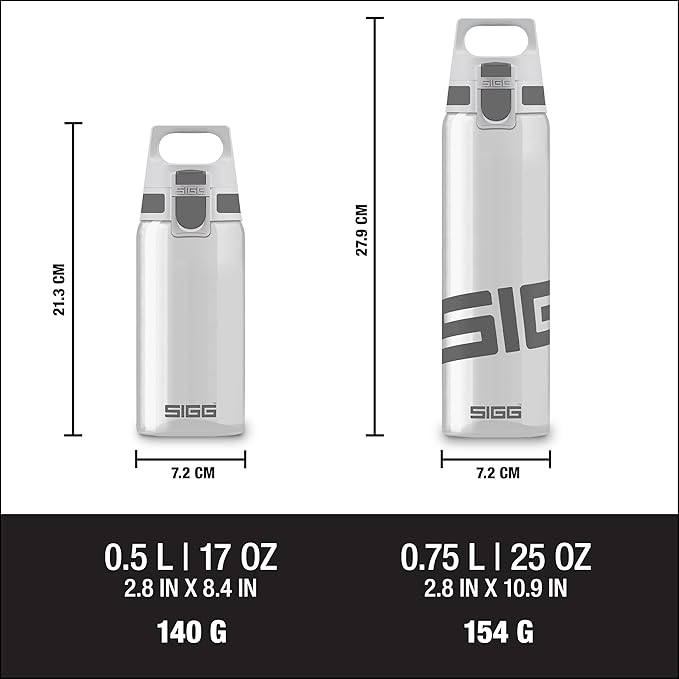 SIGG - Tritan Renew Transparent Water Bottle - Total Clear ONE MyPlanet - For Carbonated Beverages - Dishwasher Safe - With Fruit Strainer - Leakproof & Lightweight - BPA Free - 17 Oz / 25 Oz / 51 Oz