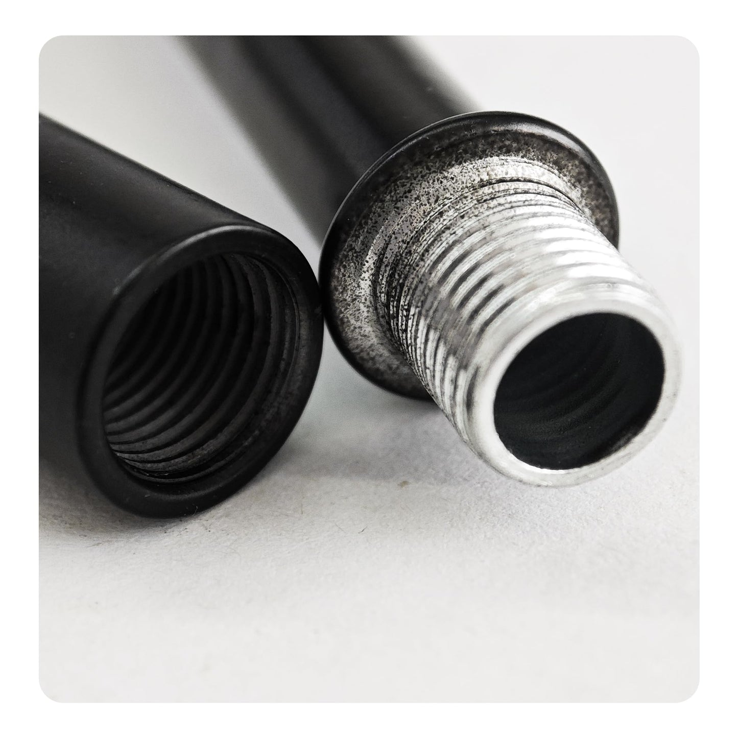 Auxbc 4” Straight Pipe Lamp Stem Kit - M10 Double End Threaded Rods For Diy Floor & Table Lamps - Black Lamp Parts Replacement
