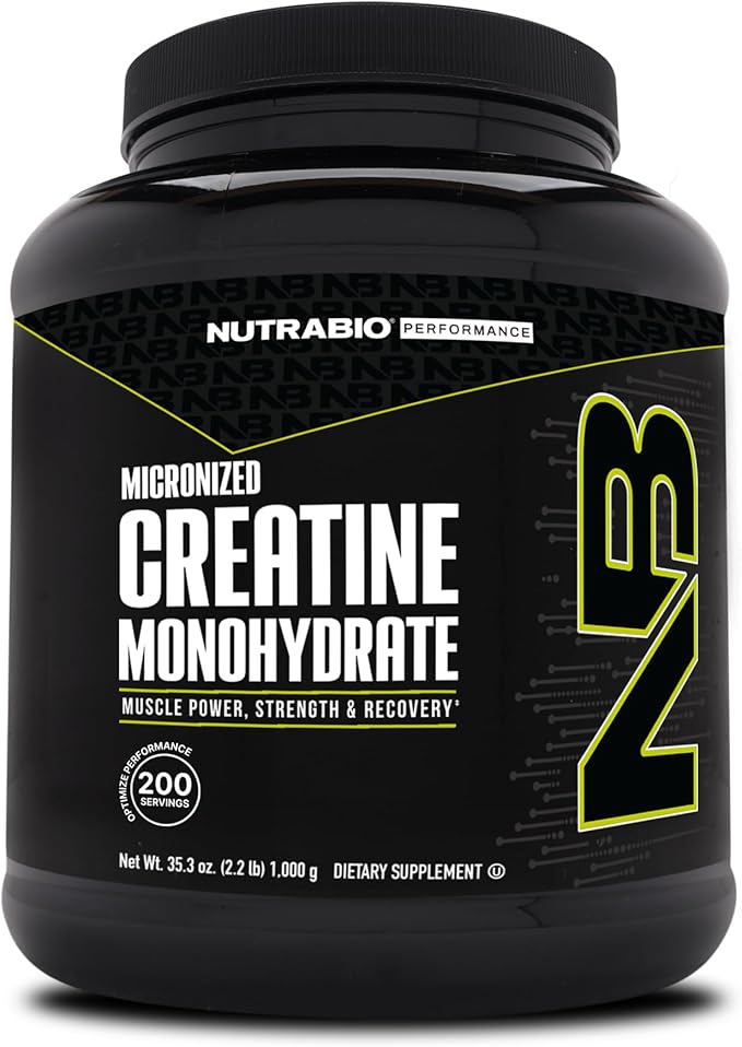 NutraBio Pure Micronized Creatine Monohydrate Powder Supplement, Unflavored, (1000 g) - Supports Bulk Muscle Energy, Recovery, and Strength - HPLC Tested Creatine Powder Supplement for Men and Women