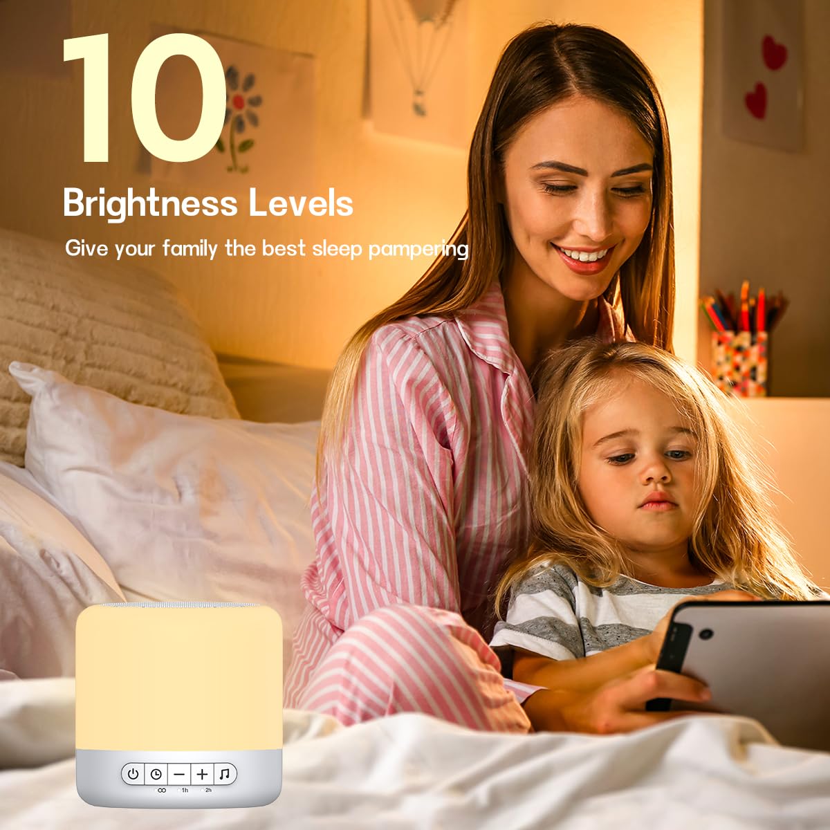 Easysleep Sound Machine Baby White Noise Machine for Sleeping,Toddler Sleep Trainer with 30 Soothing Sounds 12 Night Light,Timers, App Remote Control,Night Light Sleep Machine for Nursery Kid