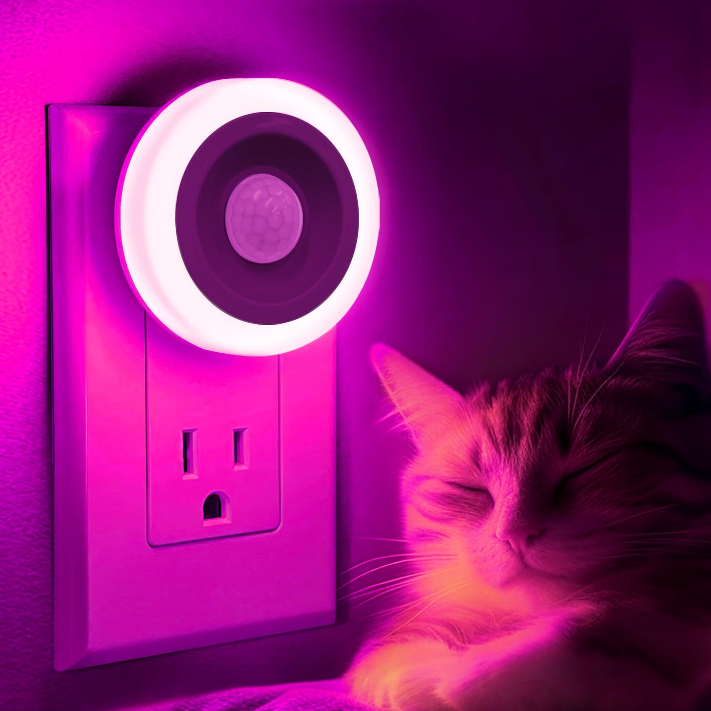 Briignite Motion Sensor Night Light, Auto On/Off, 2 Pack, Energy-Saving LED, Purple