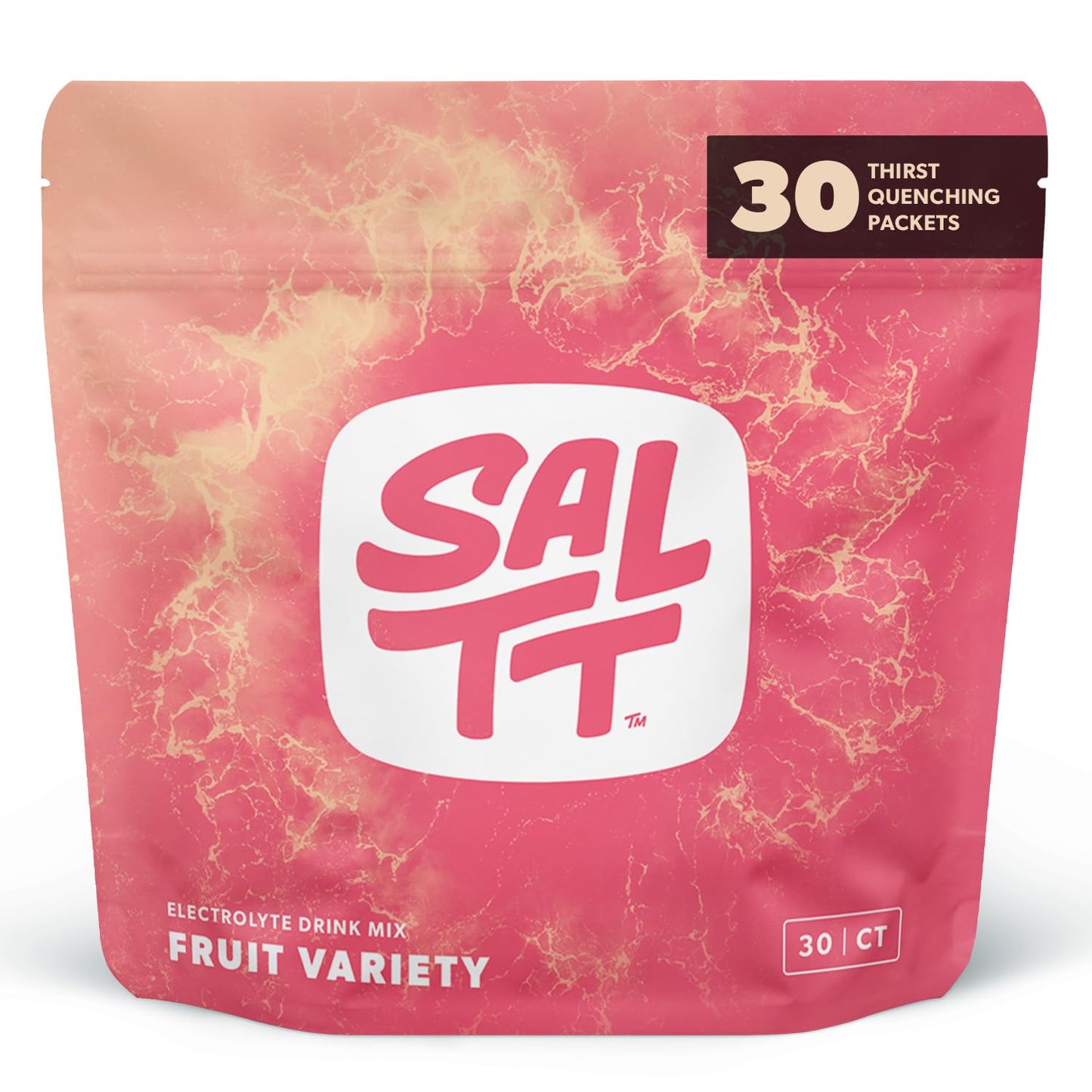Keto Chow SALTT Electrolytes Powder Packets, Fruit Variety Pack (30 Packets) - Magnesium, Potassium, Sodium, Trace Minerals - Vegan, Sugar Free, Gluten Free - Travel Essentials - Made in USA