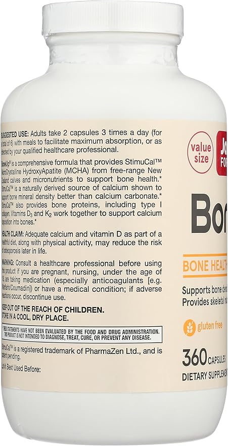 Jarrow Formulas BoneUp - 360 Capsules - Micronutrient Formula for Bone Health - Includes Natural Sources of Vitamin D3 , Vitamin K2 ( as MK-7 ) & Calcium - 180 Servings Packaging may vary