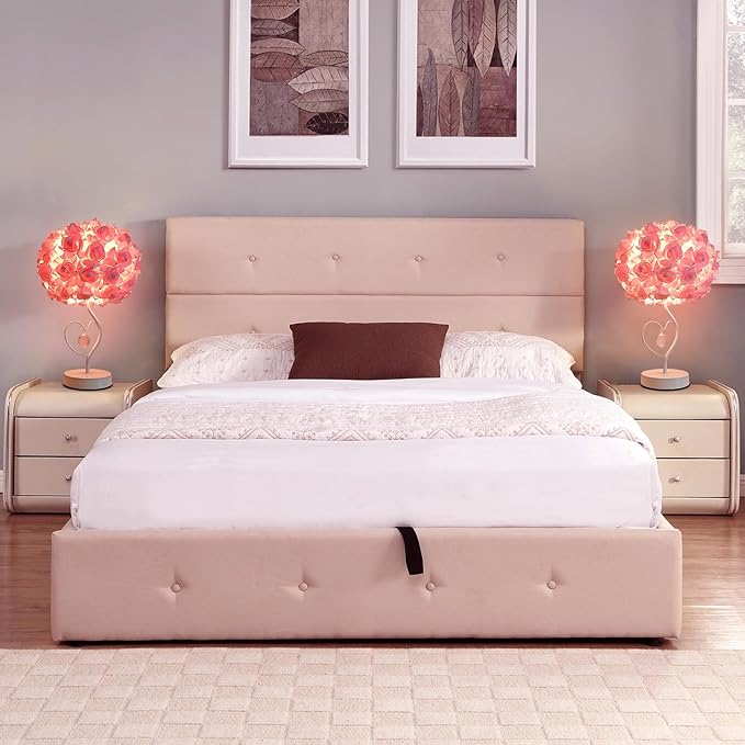Pink Rose Flower Bedside lamp Princess Table lamp Flower Lamp for Nightstand Desk Light for Bedroom Women Girl Dating Gifts Party Wedding Decor Living Room Restaurant Office
