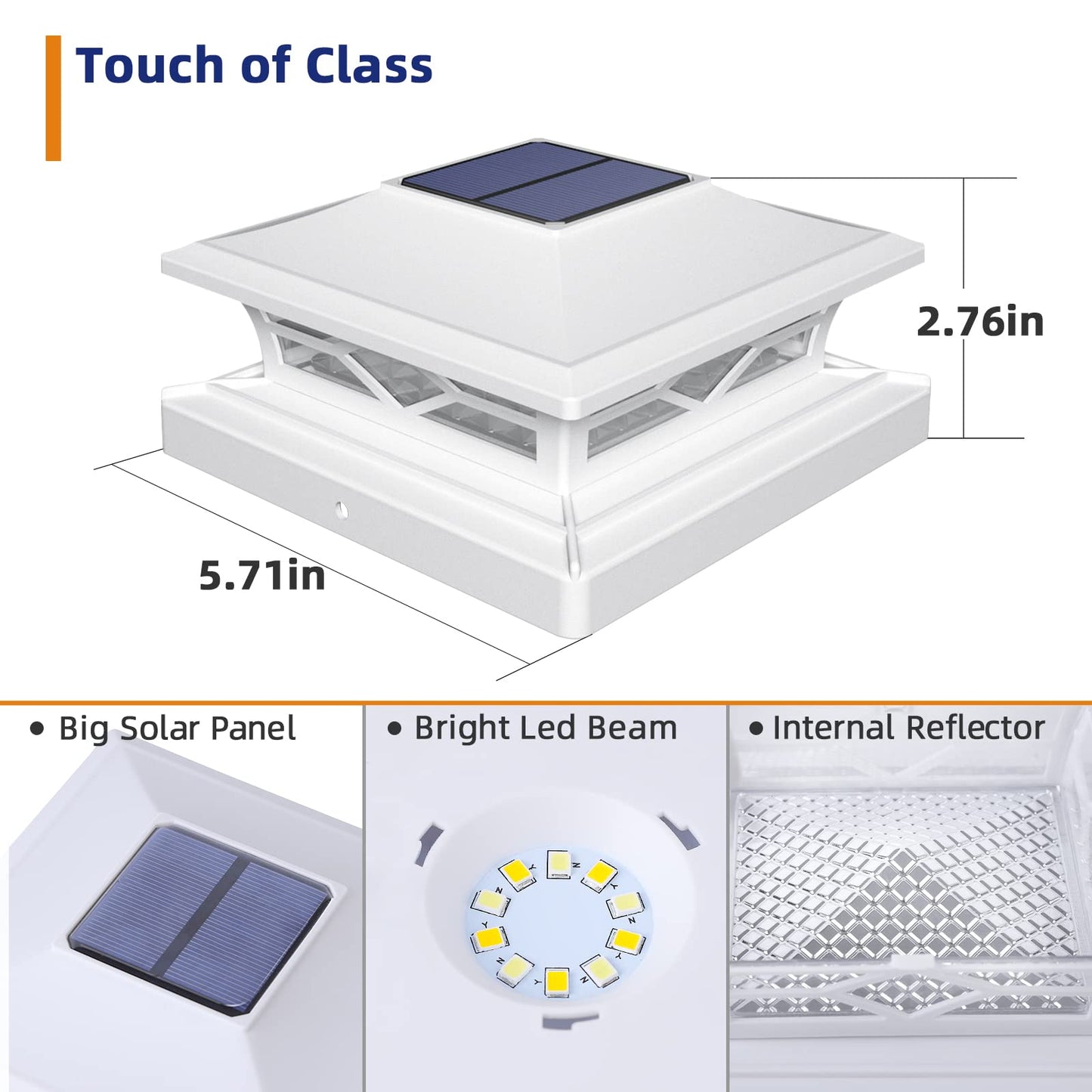 Aponuo 4X4 Post Solar Lights, 12 Pack, Waterproof, Auto On/Off, White, Model Tz13-W12