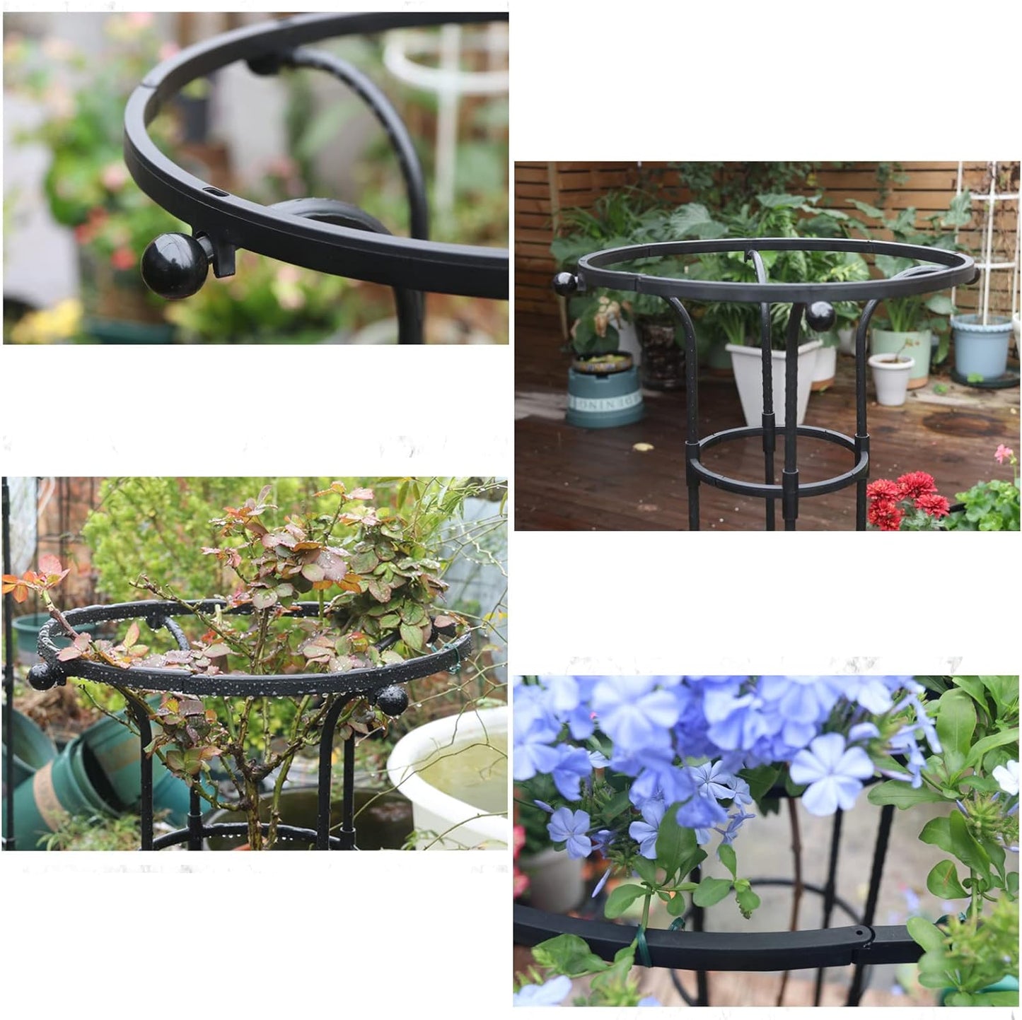 BestAlice Garden Obelisk Trellis for Climbing Plants, 73 Inch Tower Obelisk Garden Trellis, Vertical Metal Umbrella Trellis Tower with PE Coated, Black Lightweight Plant Tower for Indoor Outdoor Use