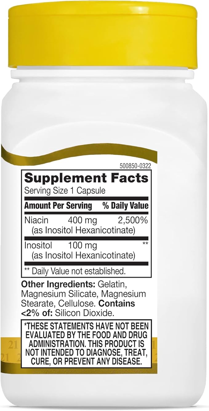Niacin Flush Free 500 Milligrams 110 Capsules