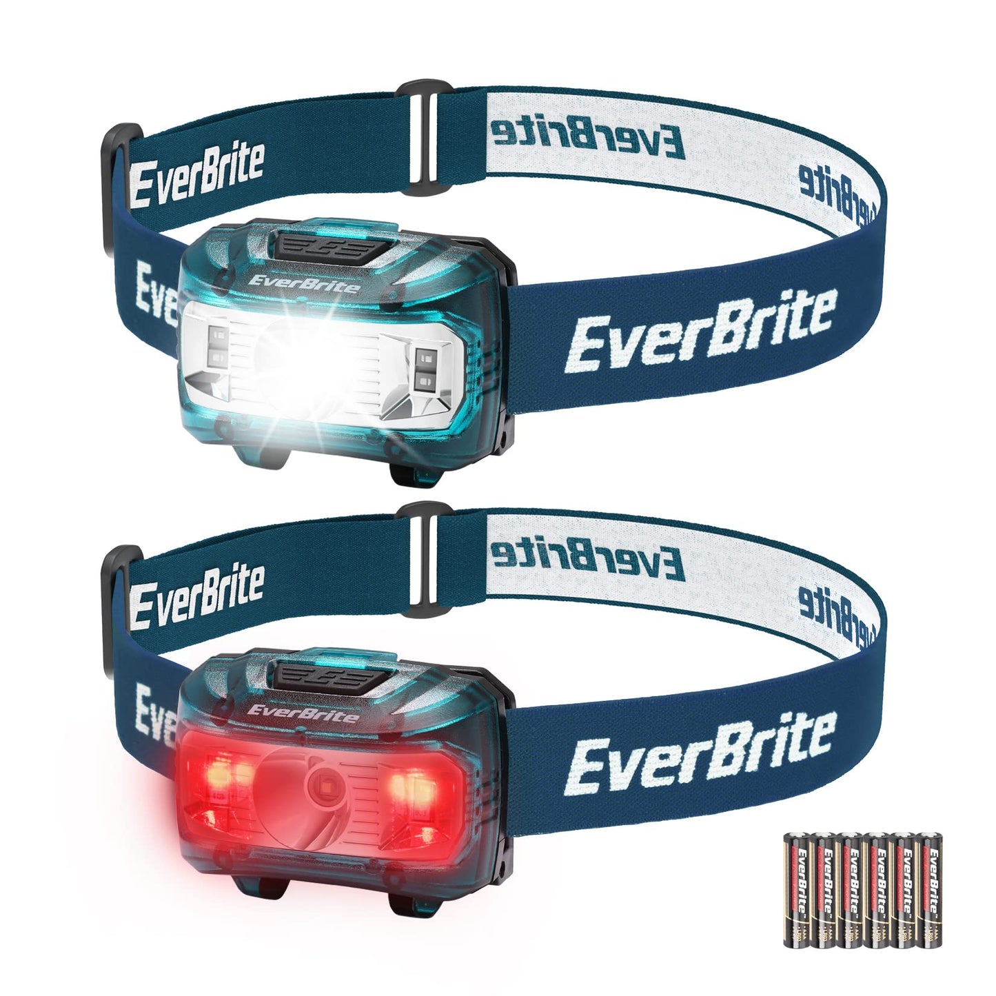 EverBrite Headlamp 2 Pack, Kids & mature-themeds, 5 Modes, Adjustable, Blue, Model E001022, Plastic, Batteries Included