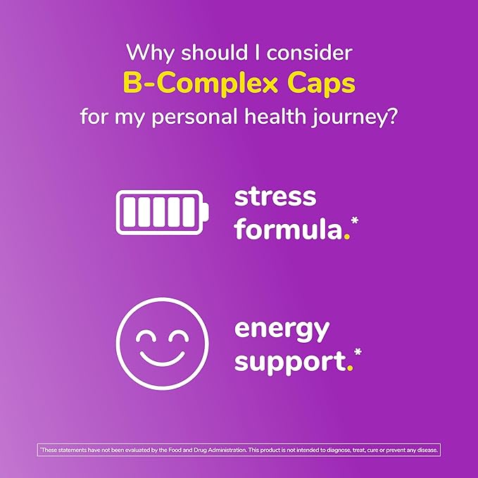 Twinlab Stress B-Complex Caps - Complete B-Complex & 1000 mg Vitamin C - Energy Support Supplement with Vitamin B12 and B6-100 Capsules