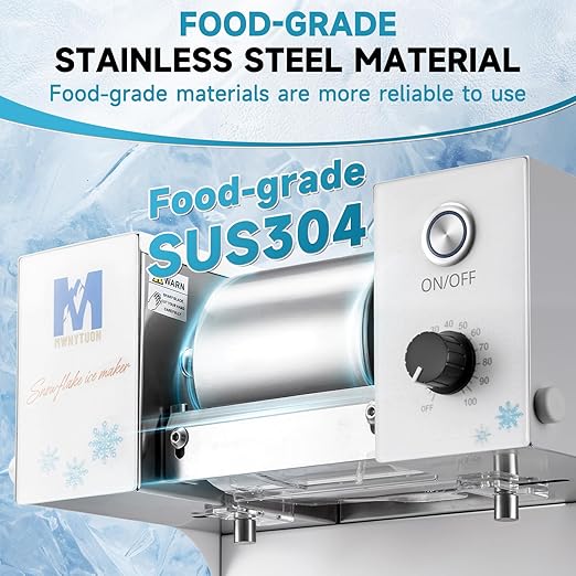 Snowflake Ice Machine,260W Shaved Ice Machine for Snowflake, Rapid Cooling, Food-Grade Stainless Steel Material, Snowflake Ice Maker for Kids/Homemade Ice Cream,Suitable for Party＆Homemade