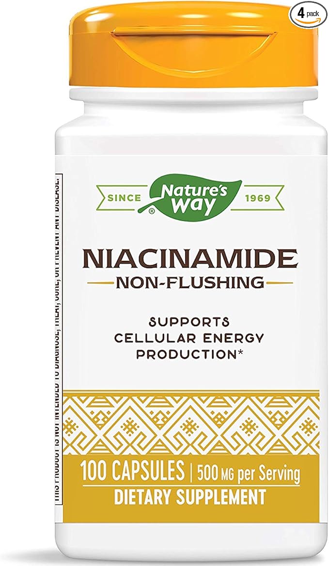 Nature's Way Niacinamide 500mg - 100 Capsules (4 Pack)